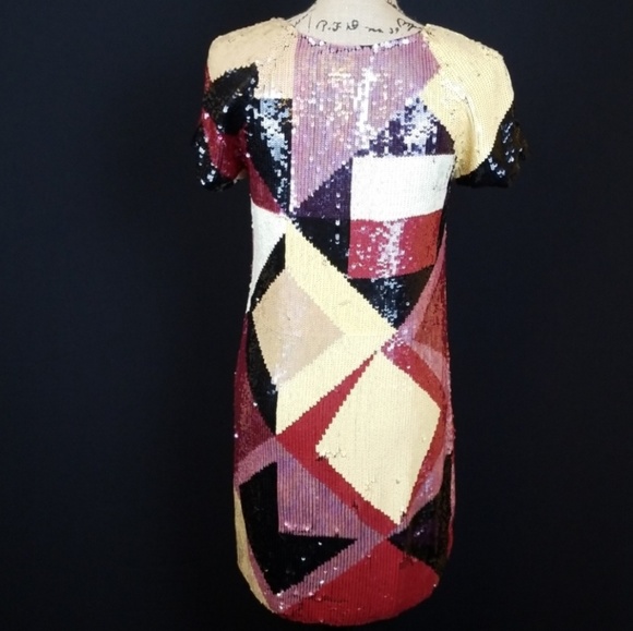 Catherine Malandrino sequin color block Rihanna - Picture 3 of 8